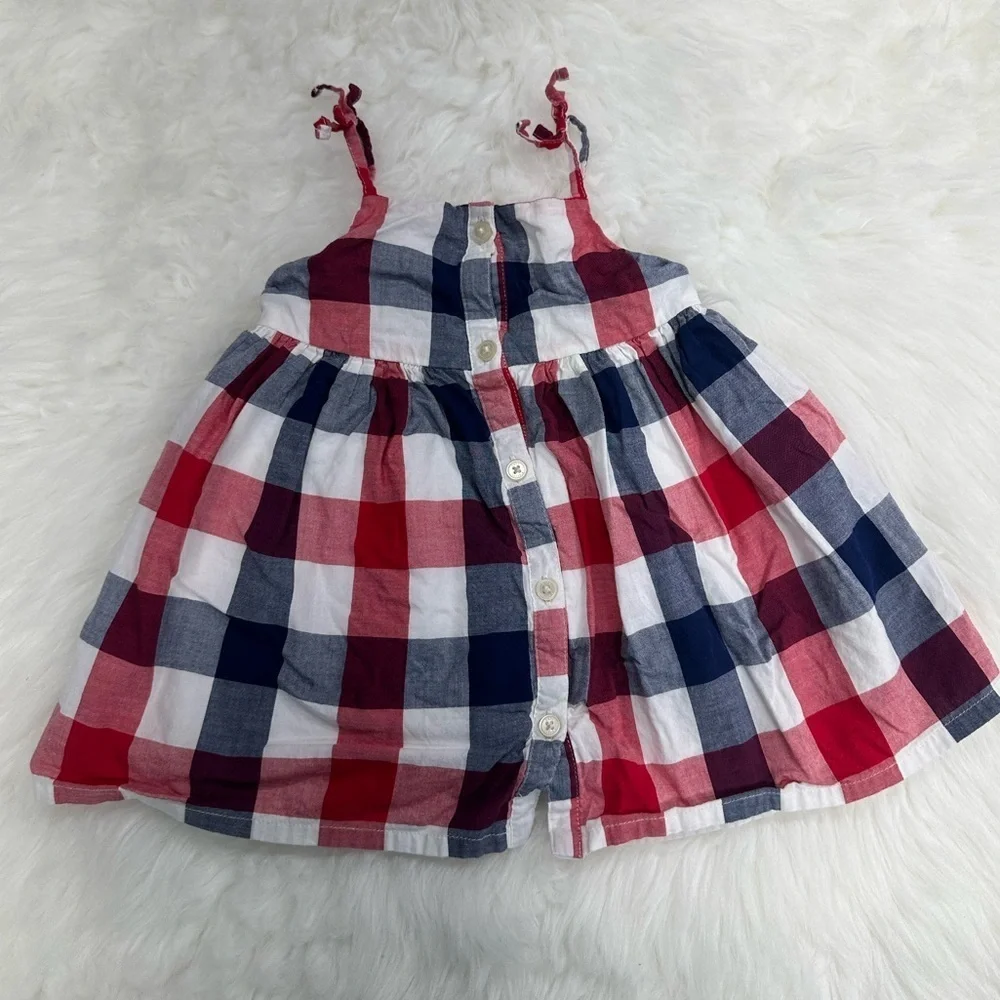Baby B Gosh Baby Girl Red White Blue plaid dress​